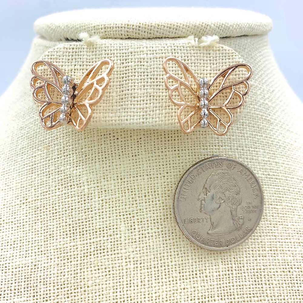 Rose Gold Butterfly Earrings